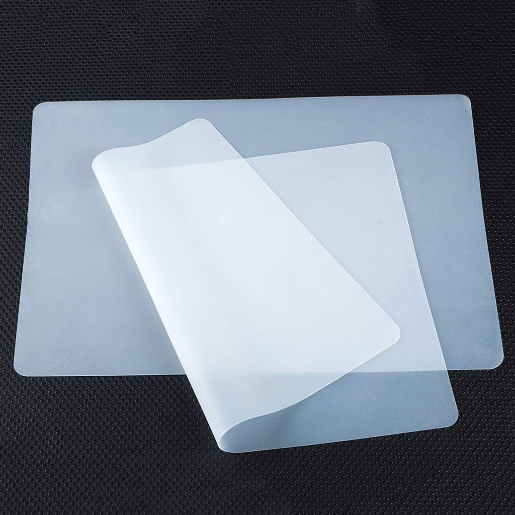Silicone Mats for Crafts, Translucent, Non-slip Heat Resistant, 11.8×15.7In (2/Pack) Silicone Placemats for Jewelry, Epoxy Resin,Glitter Slime, DIY Sheet, Nail Art, Clear Countertop Protector Pad