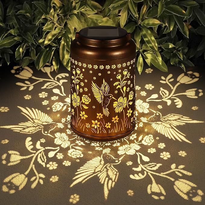 Solar Lanterns Outdoor Waterproof Hummingbird Garden Decor