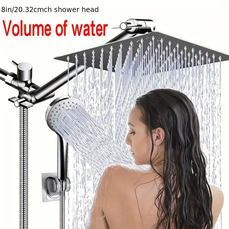 Spa-Inspired Shower Upgrade - Choose 8" or 10" Square Head + Massage Handheld Spray