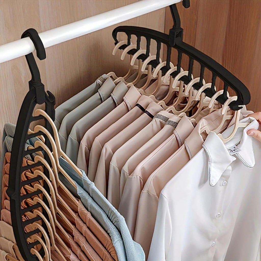 Space Saving Hangers, Clothes Hangers, 11 Holes Sturdy Hanger Clothes Organizer, Wardrobe Storage Hanger for Coats, Closet Organizers and Storage, Space Saver Hangers Organization for Home
