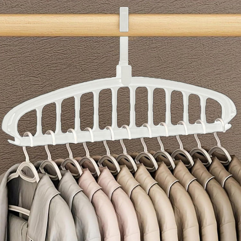 Space Saving Hangers, Clothes Hangers, 11 Holes Sturdy Hanger Clothes Organizer, Wardrobe Storage Hanger for Coats, Closet Organizers and Storage, Space Saver Hangers Organization for Home
