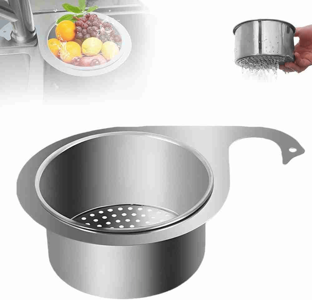 Stainless Steel Swan Sink Strainer Basket,Kitchen Sink Drain Filter,Sink Drain Strainer Basket,Swan Sink Strainer Basket,Stainless Steel Draining Basket for Sink