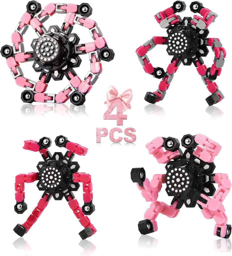 Stocking Stuffers Fidget Toys for Teen Girls, Kids Christmas Toys Gifts for Girls Pink Transformable Fidget Spinners for Women Men