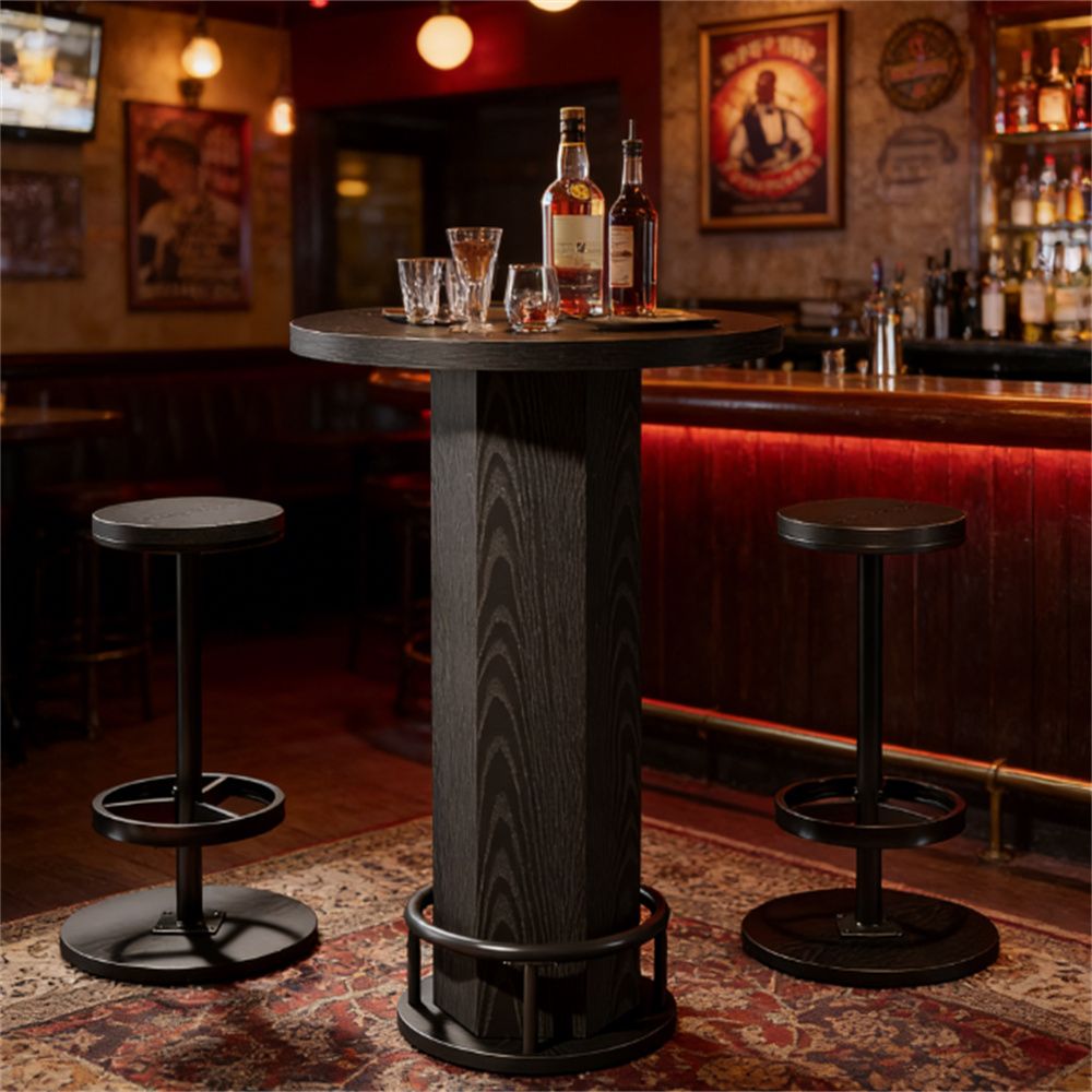Tavern set, one bar table with two bar stools, cocktail table, bar table with chairs, coffee table and chairs