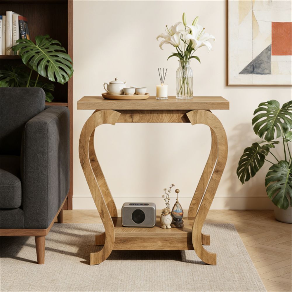 Tea table, side table, coffee table, with storage rack