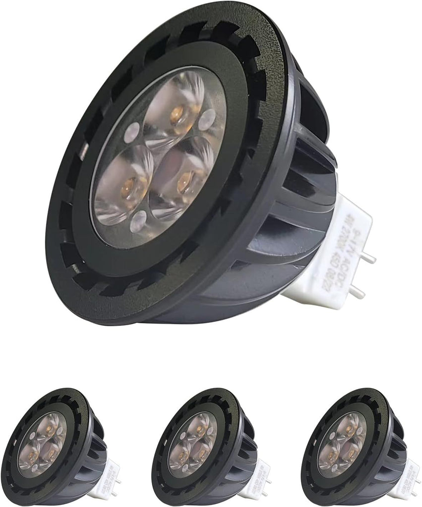 Upgraded Landscape Light MR16 Bulbs 4Pack, 5W GU5.3 LED 9-17V AC/DC Spotlight Bulb Non-Dimmable Outdoor Waterproof Bulb Replacement for 12V Low Voltage Landscape Lighting (MR16)