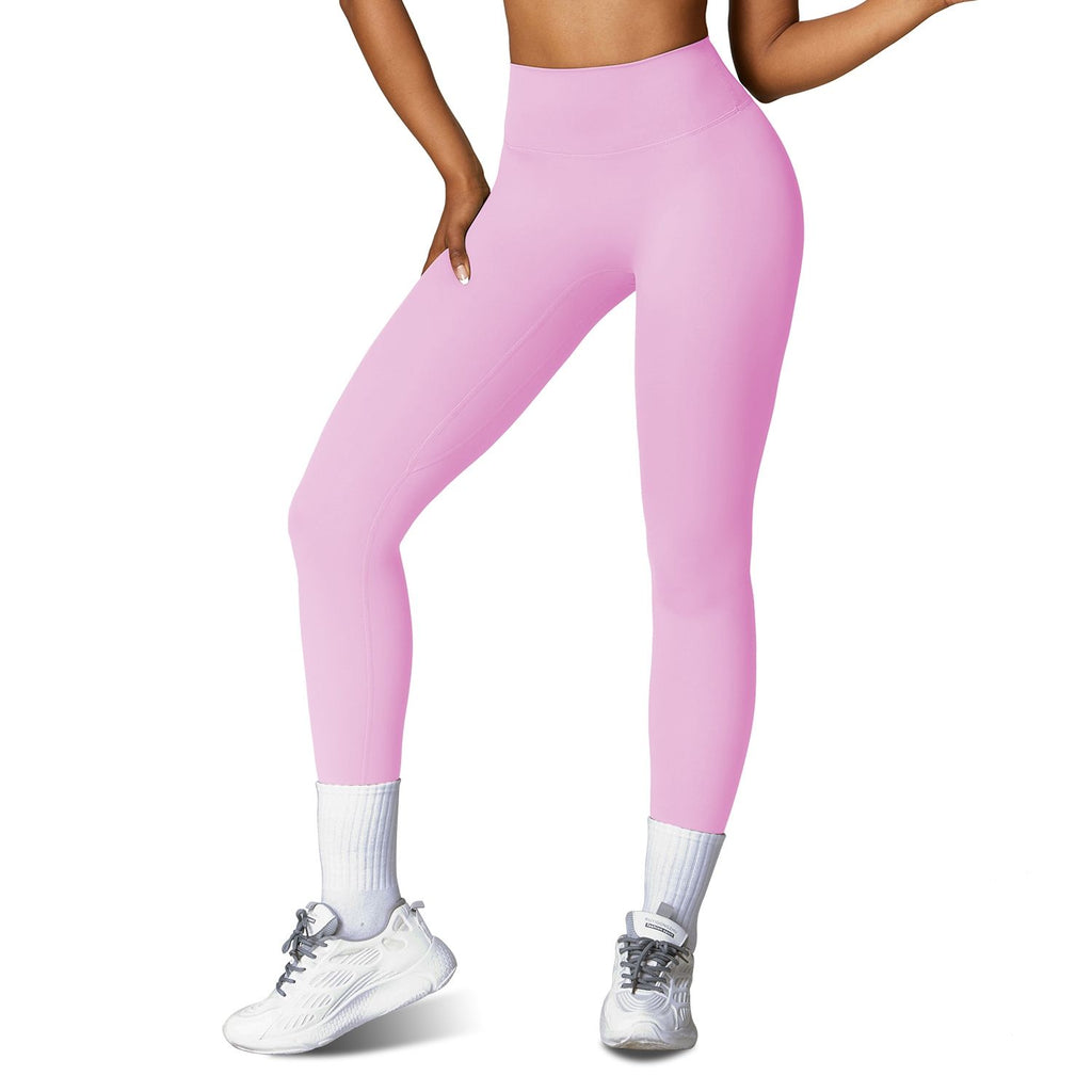 Women's High Waist Workout Leggings Tummy Control Compression Yoga Tight Pants Gym Pants Athletic Running Leggings with 25In Inseam No Front Seam