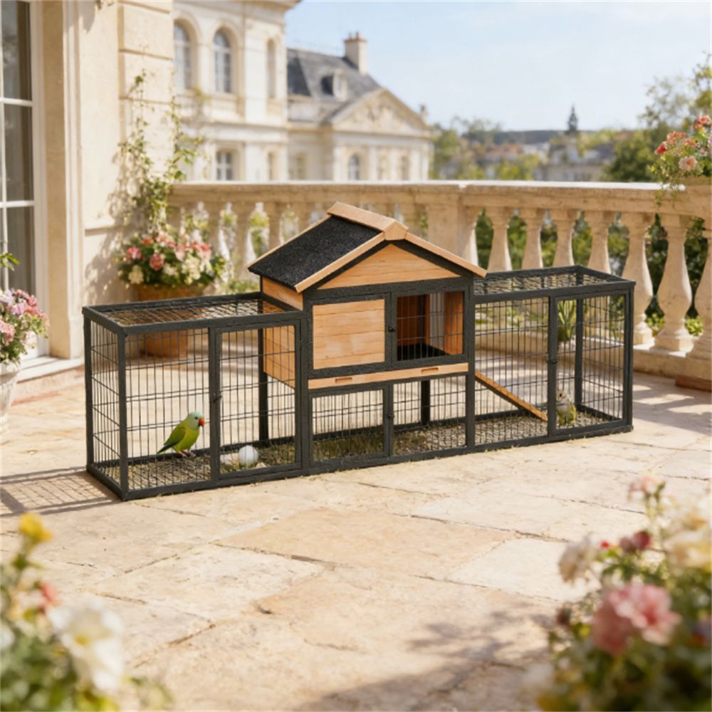 Wooden rabbit cage, small animal cage