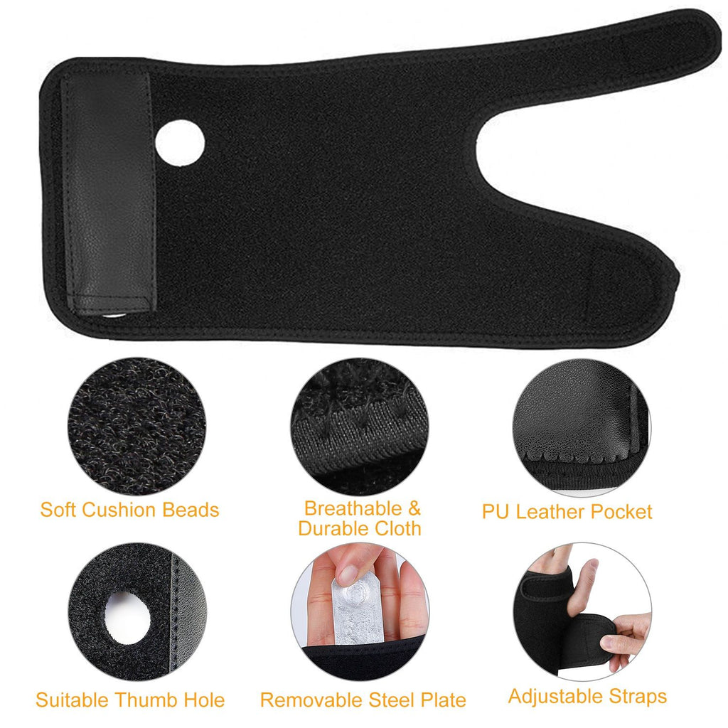 Wrist Support Brace Carpal Tunnel Wrist Brace Night Wrist Sleep Support Strap W/ Thumb Hole Removable Splint for Left Hand for Wrist Recovery Weightlifting